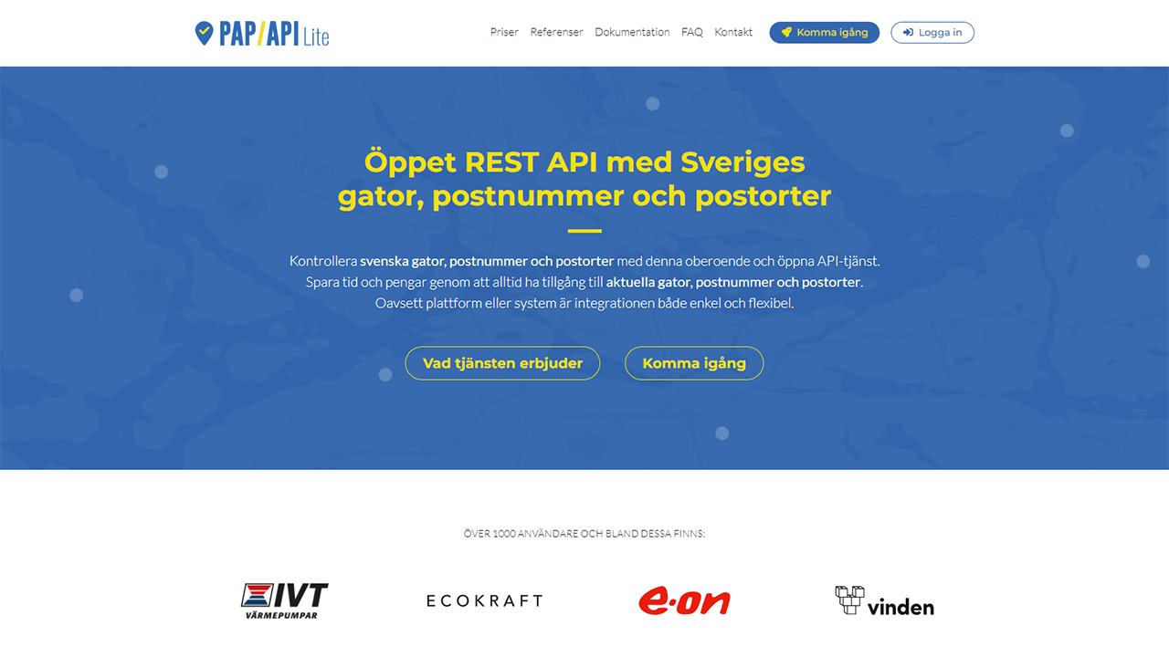 PAP/API Lite - Hemsida