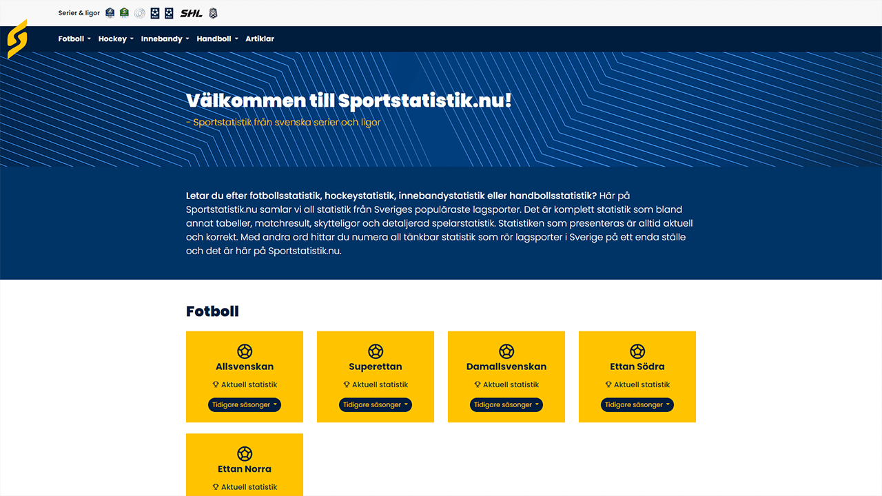 Sportstatistik.nu - Startsida